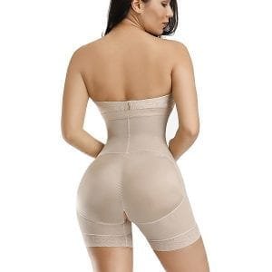 Skin Zipper Plus Size Detachable Straps Body Shapewear Flatten Tummy