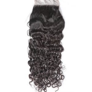 10A 4×4 Water Wave Hair Virgin Unprocessed Hair Lace Closure