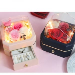 Immortal Flower Night Light Jewelry Storage Box-Dropshipping Available