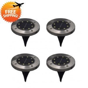 Pack of 4 Solar Powered LED Outdoor Solar Garden Ground Lights – Dropshipping Available