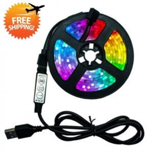 5v USB Interface RGB LED Light Strip Room Light with 3 Key Controller – Dropshipping Available