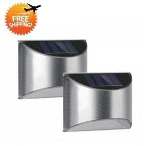 2 Packs Solar Powered Outdoor Wall Lamp Garden Step Light – Dropshipping Available